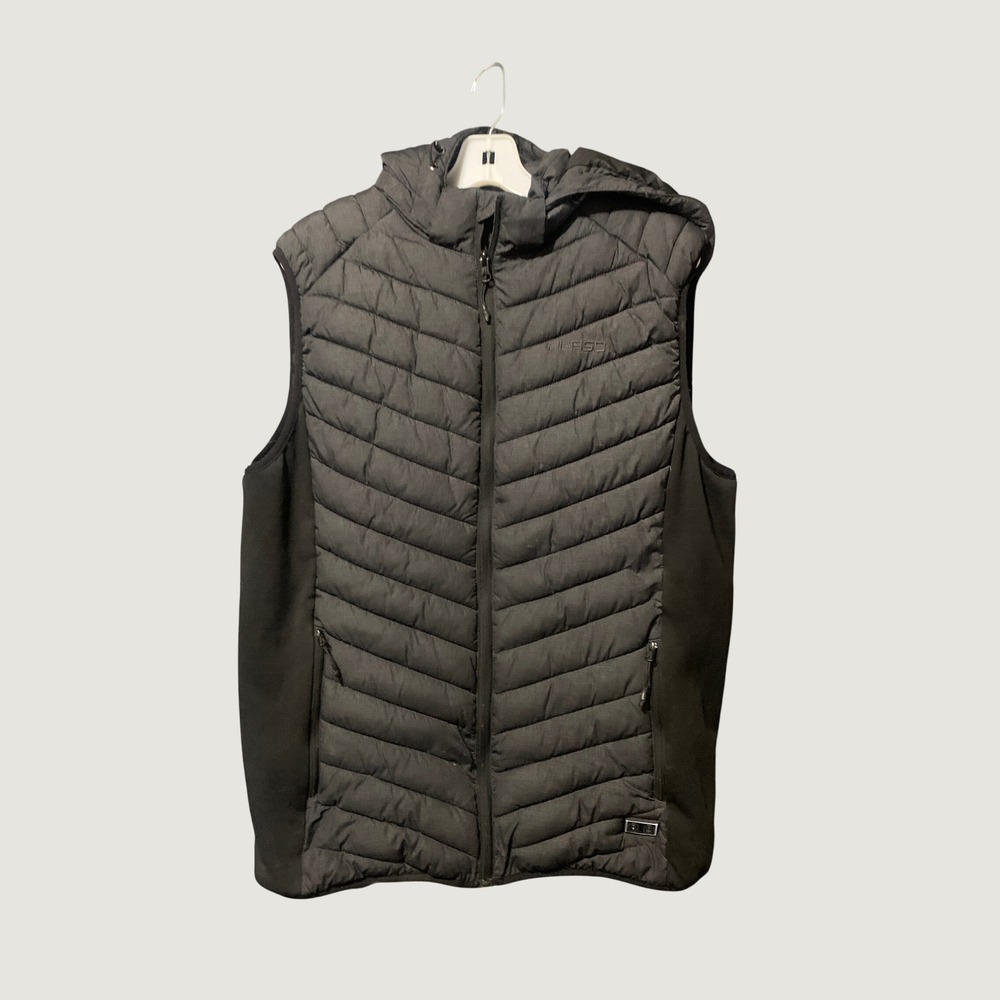 Akaso Puffer Vest Women 2XL Heated Hooded Dark Gray Quilted Winter Gorpcore Flaw